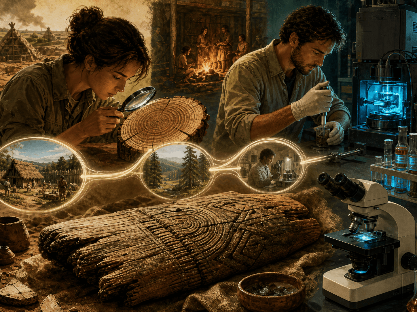 Illustration for investigation 18: Archaeologists use several methods to estimate age.