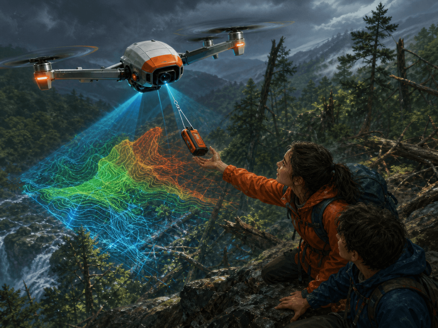 Illustration for investigation 24: Drones can map places that are difficult or dangerous to reach.