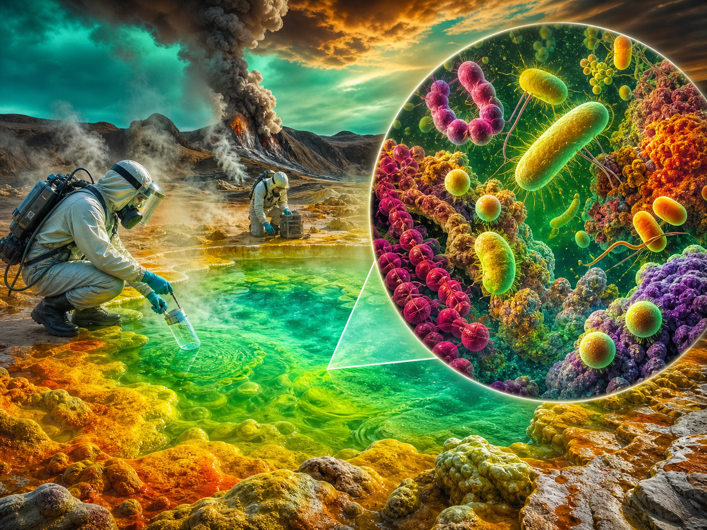 Illustration for investigation 28: Some microbes live in environments lethal to humans.