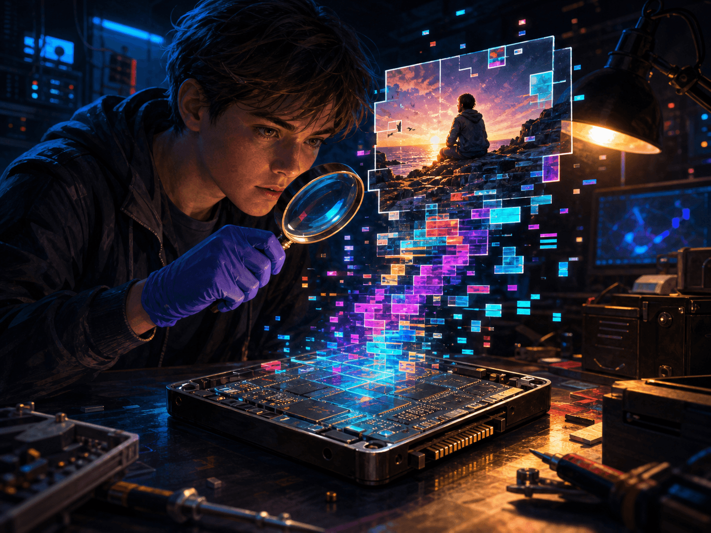 Illustration for investigation 32: Deleted computer files can sometimes be recovered.